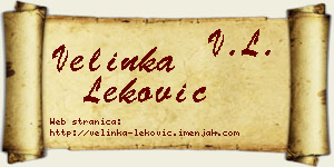 Velinka Leković vizit kartica